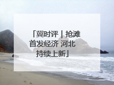 冀时评｜抢滩首发经济 河北持续上新