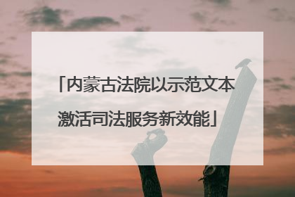 内蒙古法院以示范文本激活司法服务新效能