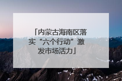 内蒙古海南区落实“六个行动”激发市场活力