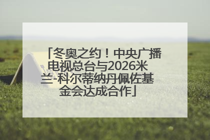 冬奥之约！中央广播电视总台与2026米兰-科尔蒂纳丹佩佐基金会达成合作