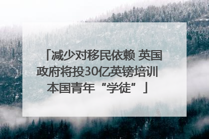 减少对移民依赖 英国政府将投30亿英镑培训本国青年“学徒”