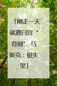 刚走一天就遭白宫“背刺” 马斯克：很失望