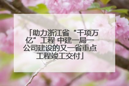 助力浙江省“千项万亿”工程 中建一局一公司建设的又一省重点工程竣工交付
