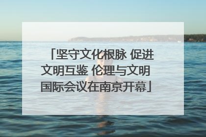 坚守文化根脉 促进文明互鉴 伦理与文明国际会议在南京开幕