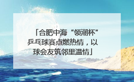 合肥中海“领潮杯”乒乓球赛点燃热情，以球会友筑邻里温情
