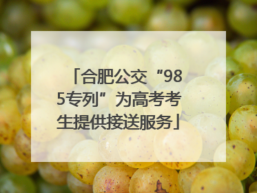合肥公交“985专列”为高考考生提供接送服务