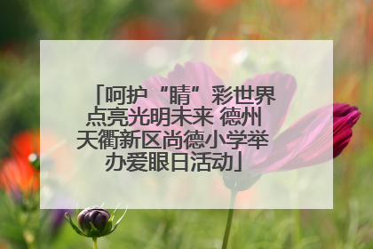 呵护“睛”彩世界点亮光明未来 德州天衢新区尚德小学举办爱眼日活动