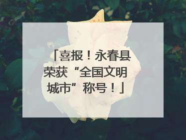 喜报！永春县荣获“全国文明城市”称号！
