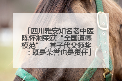 四川雅安知名老中医陈怀炯荣获“全国道德模范”，其子代父领奖：既是荣誉也是责任