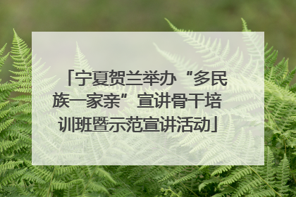 宁夏贺兰举办“多民族一家亲”宣讲骨干培训班暨示范宣讲活动