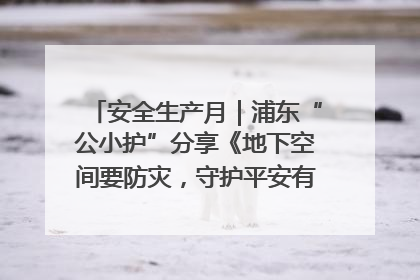 安全生产月｜浦东“公小护”分享《地下空间要防灾，守护平安有我在》安全谣
