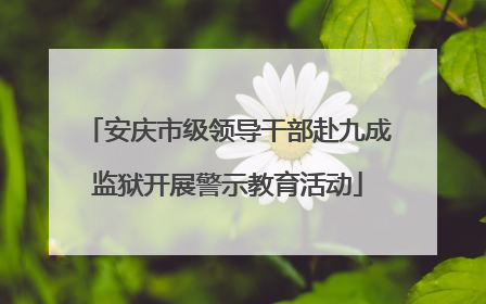 安庆市级领导干部赴九成监狱开展警示教育活动