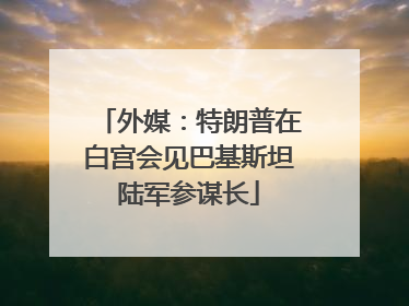 外媒：特朗普在白宫会见巴基斯坦陆军参谋长