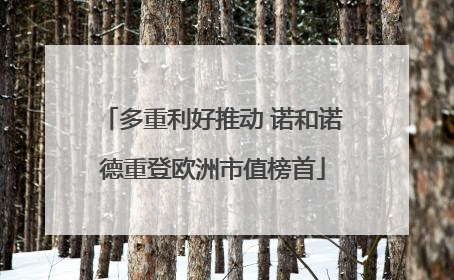 多重利好推动 诺和诺德重登欧洲市值榜首