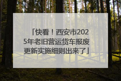快看！西安市2025年老旧营运货车报废更新实施细则出来了