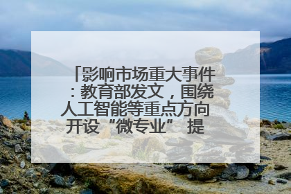 影响市场重大事件：教育部发文，围绕人工智能等重点方向开设“微专业” 提升就业能力
