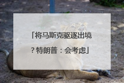 将马斯克驱逐出境？特朗普：会考虑