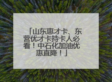 山东惠才卡、东营优才卡持卡人必看！中石化加油优惠直降！