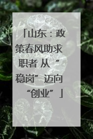 山东：政策春风助求职者 从“稳岗”迈向“创业”