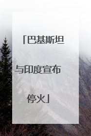 巴基斯坦与印度宣布停火