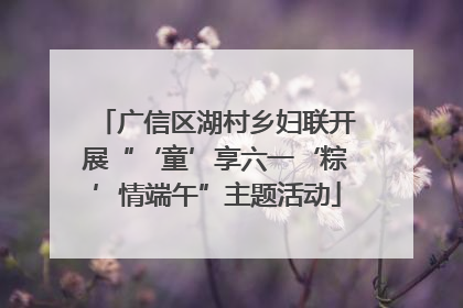 广信区湖村乡妇联开展“‘童’享六一‘粽’情端午”主题活动