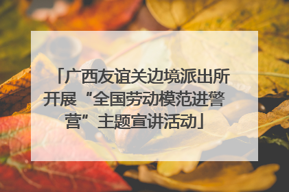 广西友谊关边境派出所开展“全国劳动模范进警营”主题宣讲活动