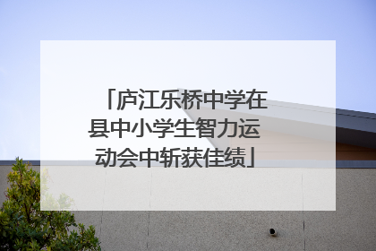 庐江乐桥中学在县中小学生智力运动会中斩获佳绩