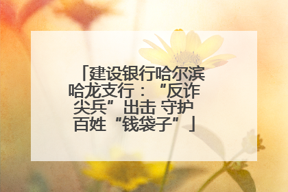 建设银行哈尔滨哈龙支行：“反诈尖兵”出击 守护百姓“钱袋子”