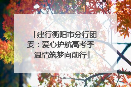 建行衡阳市分行团委：爱心护航高考季 温情筑梦向前行