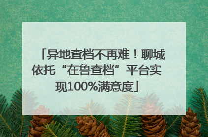 异地查档不再难！聊城依托“在鲁查档”平台实现100%满意度