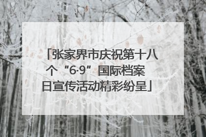 张家界市庆祝第十八个“6·9”国际档案日宣传活动精彩纷呈