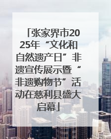 张家界市2025年“文化和自然遗产日”非遗宣传展示暨“非遗购物节”活动在慈利县盛大启幕