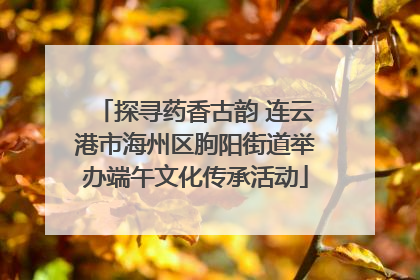 探寻药香古韵 连云港市海州区朐阳街道举办端午文化传承活动