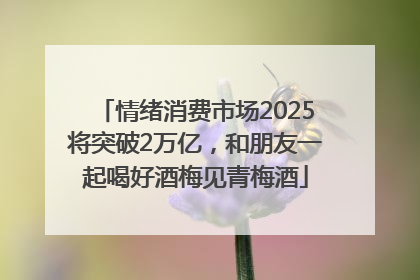 情绪消费市场2025将突破2万亿，和朋友一起喝好酒梅见青梅酒