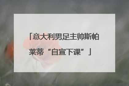 意大利男足主帅斯帕莱蒂“自宣下课”