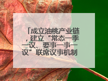 成立油桃产业链，建立“常态一季一议、要事一事一议”联席议事机制，山东省日照市莒县果庄镇——13个党小组“全周期”育果