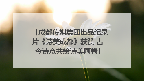 成都传媒集团出品纪录片《诗美成都》获赞 古今诗意共绘诗美画卷