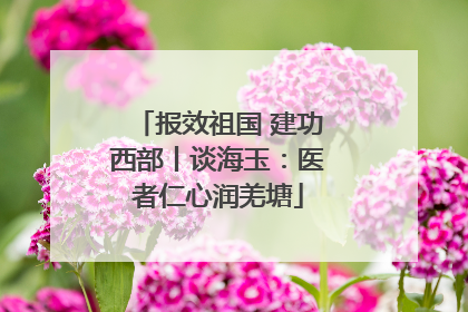 报效祖国 建功西部丨谈海玉：医者仁心润羌塘