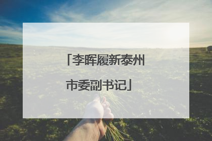 李晖履新泰州市委副书记