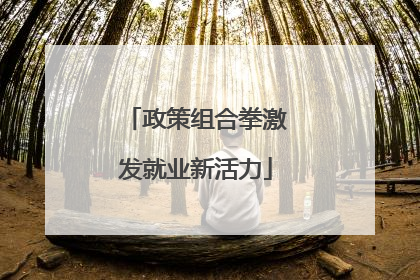 政策组合拳激发就业新活力