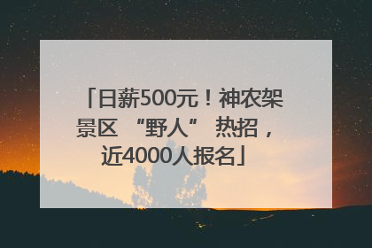 日薪500元！神农架景区 “野人” 热招，近4000人报名