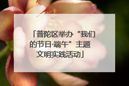普陀区举办“我们的节日·端午”主题文明实践活动