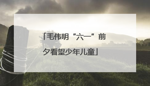 毛伟明“六一”前夕看望少年儿童