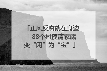 正风反腐就在身边｜88个村摸清家底变“闲”为“宝”