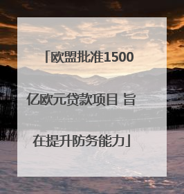 欧盟批准1500亿欧元贷款项目 旨在提升防务能力