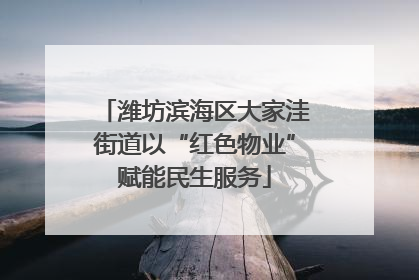 潍坊滨海区大家洼街道以“红色物业”赋能民生服务