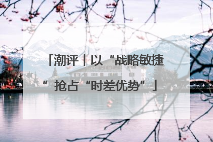 潮评丨以“战略敏捷”抢占“时差优势”