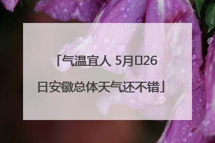 气温宜人 5月﻿26日安徽总体天气还不错