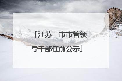 江苏一市市管领导干部任前公示