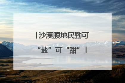 沙漠腹地民勤可“盐”可“甜”